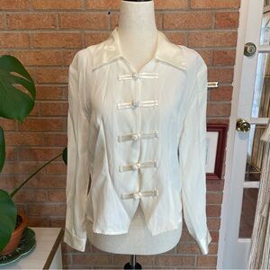Vintage Ellen Richards Silk White Blouse Size Small